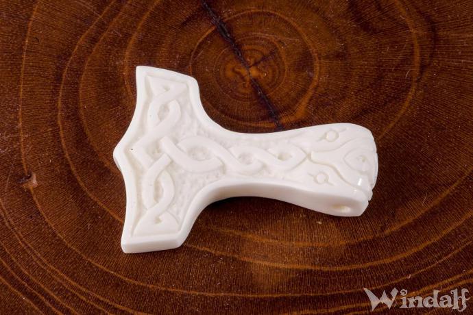 Windalf Schmuck Anh Nger Mj Lnir Cm Thorshammer Aus Knochen Kraft