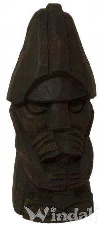 WINDALF Holzfigur THOR 15 cm Mit Thorshammer schwarz Handarbeit - Windalf.de