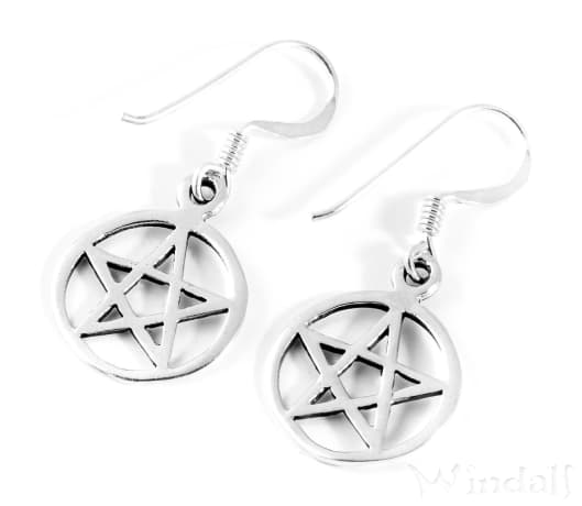 WINDALF Celtic-Irish Schutz Ohrringe DRUIDICA 3 cm Keltisches Pentagramm Silber WINDALF Celtic-Irish Schutz Ohrringe DRUIDICA 3 cm Keltisches Pentagramm Silber - Windalf.de