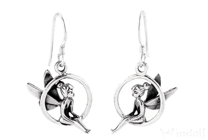 WINDALF Glücks Elfen Damen Ohrschmuck SILINA 2 cm Kleine Bohemian Feen Silber WINDALF Glücks Elfen Damen Ohrschmuck SILINA 2 cm Kleine Bohemian Feen Silber - Windalf.de