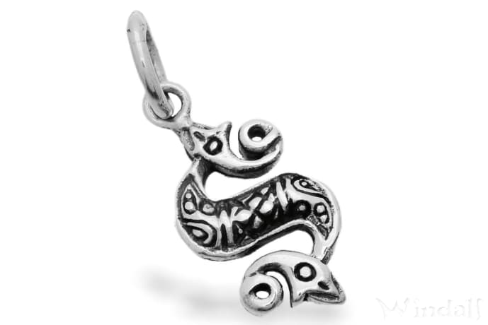 WINDALF Kleiner Schmuck Anhänger DRAGON 1.9 cm Keltisches Seepferd Silber - Windalf.de