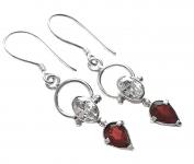 WINDALF Damen Ohrhänger LIZZY 2.4 cm Granat & Zirkonia Handarbeit Silber WINDALF Damen Ohrhänger LIZZY 2.4 cm Granat & Zirkonia Handarbeit Silber - Windalf.de