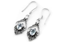 WINDALF Damen Ohrringe SALIA 2.4 cm Echter Topas Handarbeit Silber - Windalf.de
