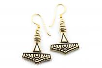 WINDALF Schmuck Ohrhänger MJÖLNIR Thorshammer 2.4 cm Vikings Bronze - Windalf.de