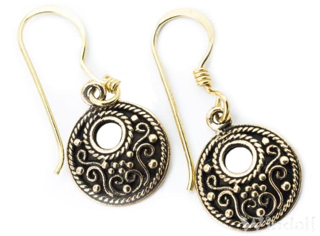 WINDALF Wikinger Ohrhänger NORTHRAD 1.5 cm Vikings Bronze - Windalf.de