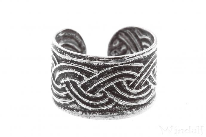 WINDALF Ohrklemme Haarschmuck NUADA 7 mm Celtic Ohrschmuck Vintage Silber - Windalf.de