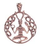 WINDALF Kelten Schmuck Anhänger CERNUNNOS Ø 3.5 cm Keltischer Waldgott Bronze - Windalf.de