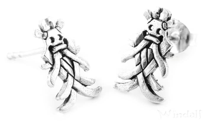 WINDALF Wikinger Ohrringe RIMNIR 12 mm Odins Maske Ohrschmuck Silber - Windalf.de