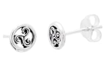 WINDALF Irisch Keltische Ohrstecker CIANA 5 mm Triskele Silber - Windalf.de