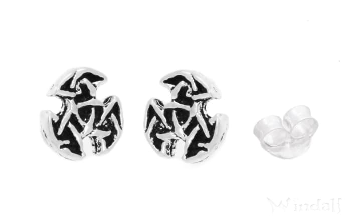 WINDALF Irish Ohrstecker ARWAIN 4 mm Offene Dreifalt Silber - Windalf.de