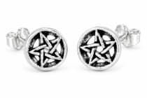 WINDALF Gothic Ohrstecker RICA &Oslash; 5 mm Ohrschmuck Pentagramme Silber - Windalf.de