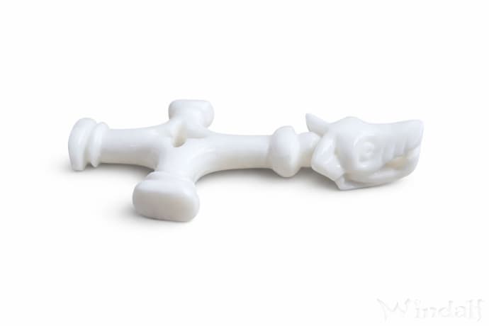 WINDALF Schmuck Anh&auml;nger RORAN 3.6 cm Wolfskreuz Thorshammer aus Knochen - Windalf.de