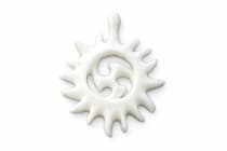 WINDALF Schmuck Anh&auml;nger SULIS 4.2 cm Triskele Sonnensymbol aus Knochen - Windalf.de