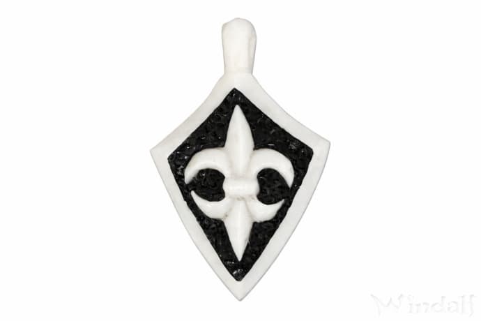 WINDALF Mittelalter Schmuck Anh&auml;nger Fleur de Lis 3.7 cm Schwertlilie Rinderknochen - Windalf.de