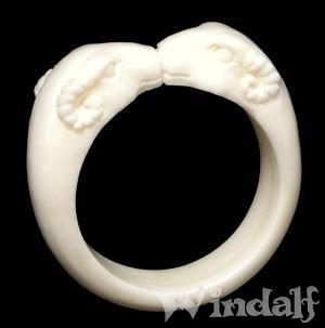 WINDALF Wikinger Knochenring RAM 8 mm Widder Krafttier Glücksring WINDALF Wikinger Knochenring RAM 8 mm Widder Krafttier Glücksring - Windalf.de