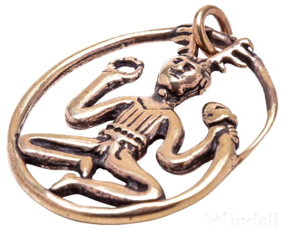 WINDALF Schmuck Anhänger CERNUNNOS 3.9 cm Keltischer Gott Bronze WINDALF Schmuck Anhänger CERNUNNOS 3.9 cm Keltischer Gott Bronze - Windalf.de