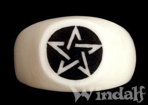 WINDALF Knochenring Pentagramm Massiv WINDALF Knochenring Pentagramm Massiv - Windalf.de
