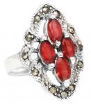 WINDALF Damen Ring ARYANA 21 mm Roter Stein Granat Schmuck Silber WINDALF Damen Ring ARYANA 21 mm Roter Stein Granat Schmuck Silber - Windalf.de