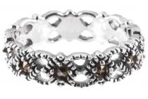 WINDALF Damen Ring ZAIDA 4 mm Ornamentik Markasit Schmuck Silber WINDALF Damen Ring ZAIDA 4 mm Ornamentik Markasit Schmuck Silber - Windalf.de