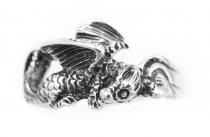 WINDALF Glücks Silberring NEPOMUK 9 mm Sleepy Dragon Drachen Ring - Windalf.de
