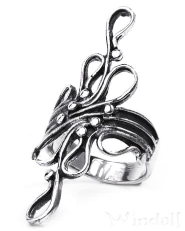WINDALF Langer Fairy Damen Ring RONJA 42 mm Elfenwald Glücksring Silber - Windalf.de