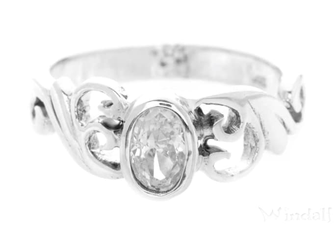 WINDALF Zarter Damen Ring TIARA 7 mm Spirals Weißer Brillant Silber WINDALF Zarter Damen Ring TIARA 7 mm Spirals Weißer Brillant Silber - Windalf.de