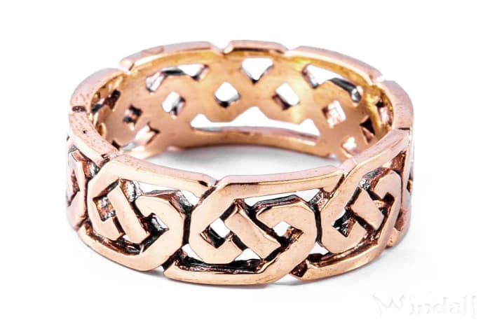 WINDALF Keltischer Freundschaftsring SVANA 7 mm Skandinavischer Partnerring Bronze - Windalf.de