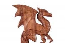 WINDALF Wandbild LIZZ 28 cm Drachen-Wandrelief Rechts schauend Handarbeit aus Holz - Windalf.de