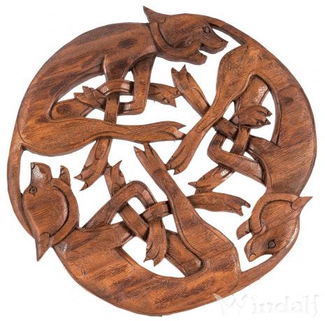 WINDALF Große Keltische Deko WILDE JAGD Ø 29 cm Nordisches Wandrelief Handarbeit Holz WINDALF Große Keltische Deko WILDE JAGD Ø 29 cm Nordisches Wandrelief Handarbeit Holz - Windalf.de