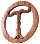 WINDALF Skandinavisches Wandrelief IRMINSUL Ø 32 cm Fruchtbarkeit Fülle Holzbild Handarbeit Holz - Windalf.de