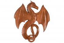 WINDALF Wikinger Wandrelief WYVEREX 29 cm Drache Rechts schauend Handarbeit Holz - Windalf.de