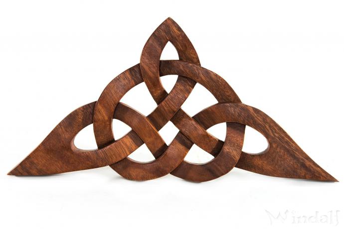 WINDALF Keltischer Knoten Holzbild DIATHAN 35 cm Holz-Wandrelief Handarbeit Holz - Windalf.de