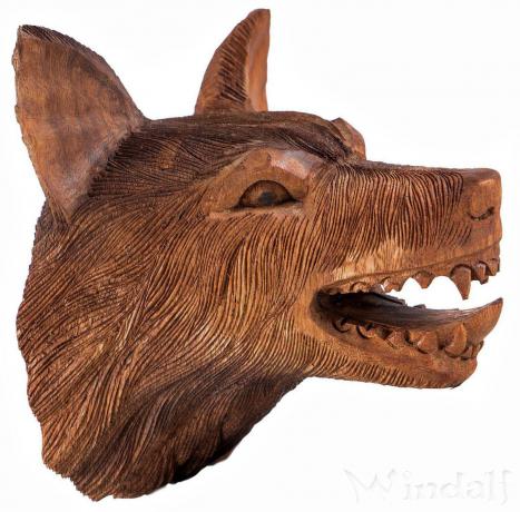 WINDALF Wikinger Wandtrophäe VUKA 21 cm Krafttier Wolfs-Kopf Wotan Handarbeit Holz WINDALF Wikinger Wandtrophäe VUKA 21 cm Krafttier Wolfs-Kopf Wotan Handarbeit Holz - Windalf.de