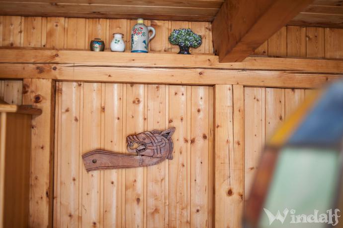 WINDALF Vikings Drache GOKSTAD 39 cm Links schauend Wikinger Holz Deko