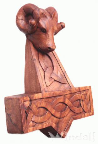 WINDALF Vikings Wandbild MJÖLNAR 62 cm Großer Thorshammer Wandrelief mit Widderkopf Handarbeit Holz WINDALF Vikings Wandbild MJÖLNAR 62 cm Großer Thorshammer Wandrelief mit Widderkopf Handarbeit Holz - Windalf.de