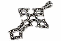 WINDALF Schmuck Anh&auml;nger MIKA 5.5 cm Gro&szlig;es Mittelalter-Kreuz Silber - Windalf.de