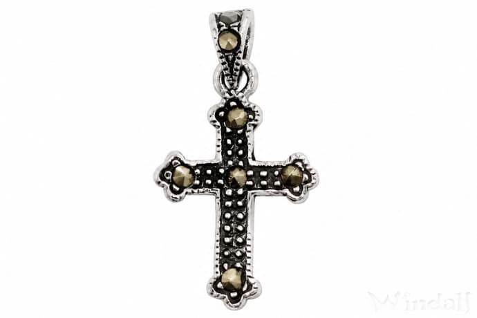 WINDALF Schmuck Anh&auml;nger LEYLA 2.3 cm Kleines Kreuz Mittelalter Schmuck Silber - Windalf.de