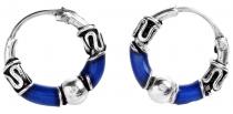 WINDALF Vikings Creolen DARK BLUE Ø 11 mm Ohrschmuck Blaue Akzente Vintage Silber - Windalf.de