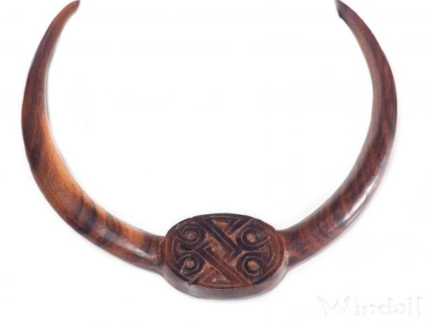WINDALF Vikings Vintage Torques SKAGAR Ø 13 cm Wikinger Knoten Handarbeit Holz - Windalf.de