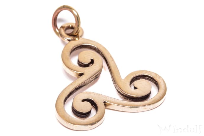 WINDALF Schmuck Anhänger DALY 2.7 cm Keltische Triskele Bronze - Windalf.de
