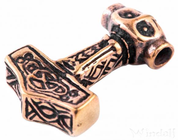 WINDALF Freundschafts Schmuck-Anhänger RAGNARÖK 2.1 cm Thorshammer Bronze - Windalf.de