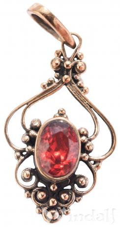 WINDALF Damen Schmuck Anhänger SALIA 3.1 cm Mittelalter Granat Bronze WINDALF Damen Schmuck Anhänger SALIA 3.1 cm Mittelalter Granat Bronze - Windalf.de