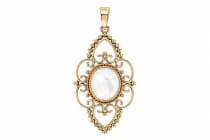 WINDALF Mittelalter Damen Schmuck Anh&auml;nger ARKONA 4 cm Perlmutt Bronze - Windalf.de
