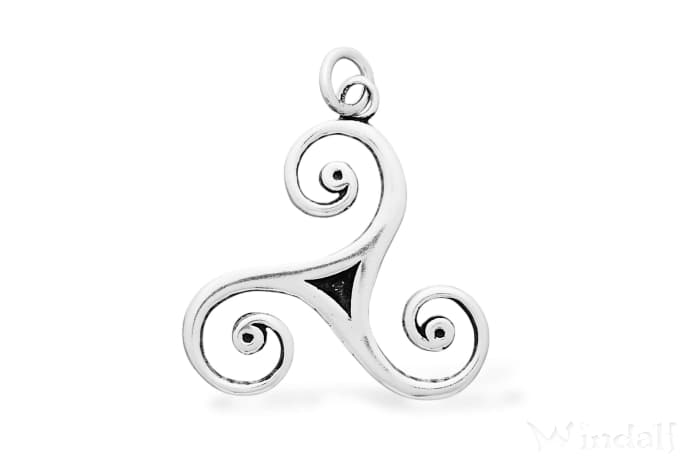 WINDALF Keltischer Schmuck-Anhänger TRIANA  Ø 3.5 cm Großes Amulett Triskele Silber - Windalf.de