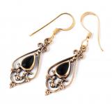 WINDALF Damen Ohrhänger VENUS 3.9 cm Schwarzer Onyx Bronze - Windalf.de