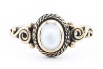 WINDALF Damen Ring ALICE 9 mm Spirals mit Perlmutt Vintage Bronze - Windalf.de