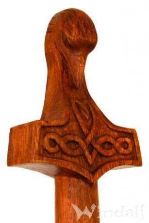 WINDALF Magier Thorshammer-Wanderstab RAVON 130 cm Raben-Hammer Handarbeit - Windalf.de