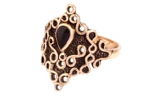 WINDALF Gothic  Damen Ring MILENA 20 mm Schwarzer Onyx Vintage Bronze WINDALF Gothic  Damen Ring MILENA 20 mm Schwarzer Onyx Vintage Bronze - Windalf.de