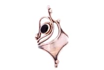 WINDALF Langer Damen Ring ARVINA 40 mm Schwarzer Onyx Gothic Schmuck Bronze - Windalf.de