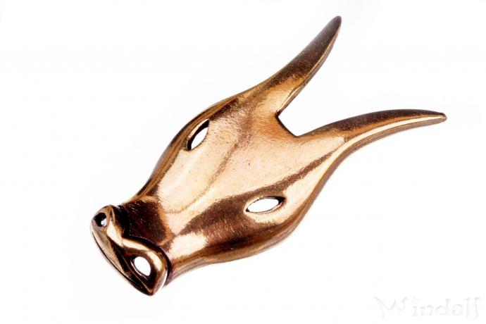 WINDALF Kraft-Schmuck-Anhänger TAURON 4.6 cm Wikingermaske Stier Bronze - Windalf.de